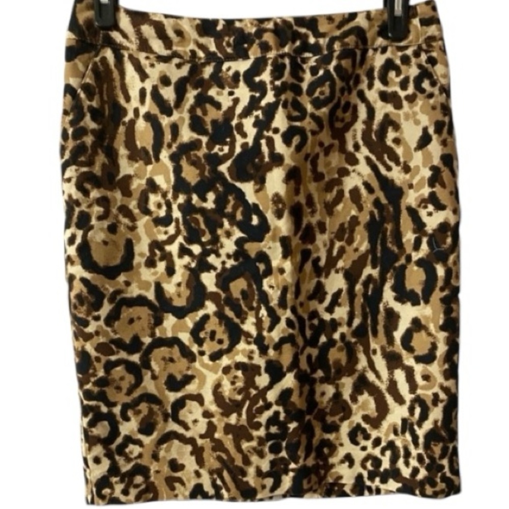 Merona Pencil Skirt, Stretchy, Fully Lined, Animal Print, Pockets, Neutral, NWOT